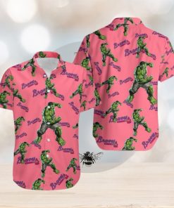 Hulk Marvel Avengers Fashion Mens Hawaiian Style Shirts Atlanta Braves