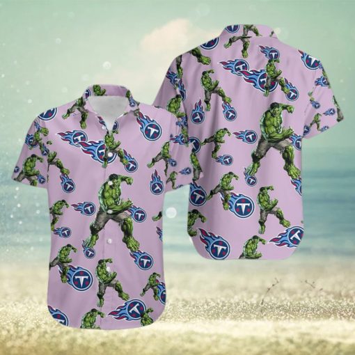 Hulk Marvel Avengers Movie Characters Hawaiian Camp Shirt Tennessee Titans