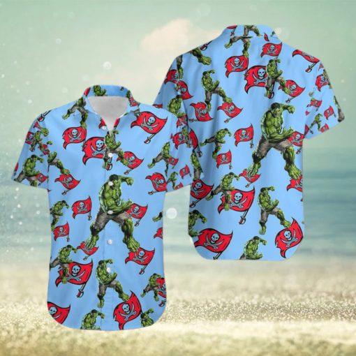 Hulk Marvel Avengers Movies Hawaiian Camp Shirt Tampa Bay Buccaneers