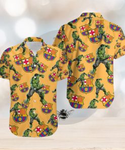 Hulk Marvel Avengers Style Clothing Funky Hawaiian Shirts Barcelona Fc