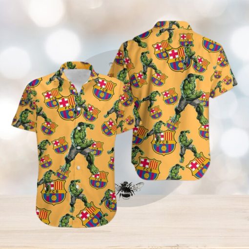 Hulk Marvel Avengers Style Clothing Funky Hawaiian Shirts Barcelona Fc