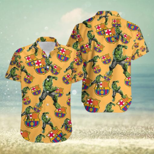 Hulk Marvel Avengers Style Clothing Funky Hawaiian Shirts Barcelona Fc