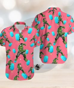 Hulk Marvel Avengers Symbols Unisex Hawaiian Shirts Blue Ice Popsicle