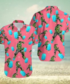 Hulk Marvel Avengers Symbols Unisex Hawaiian Shirts Blue Ice Popsicle