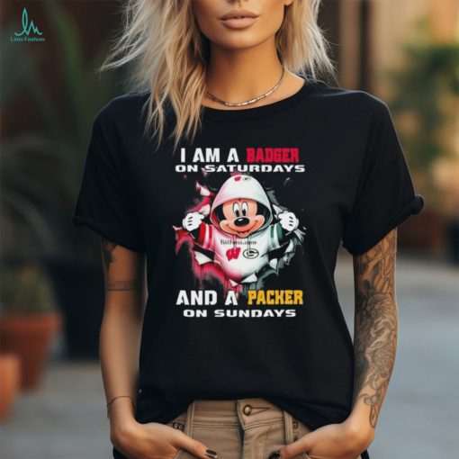 I Am A Badger On Saturdays And A Packers On Sundays t shirt
