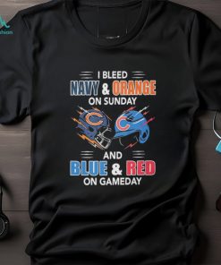 I Bleed Navy Orange On Sunday Hat And Blue Red On Gameday T shirt For Fans