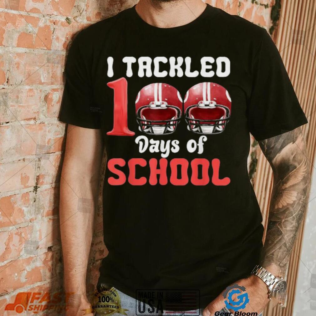 I Tackled 100 Days Of School Football 100th Day Boys Kids Shirt I Tackled 100 Days Of School Football 100th Day Boys Kids Shirt