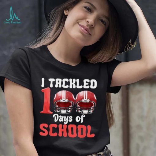 I Tackled 100 Days Of School Football 100th Day Boys Kids Shirt