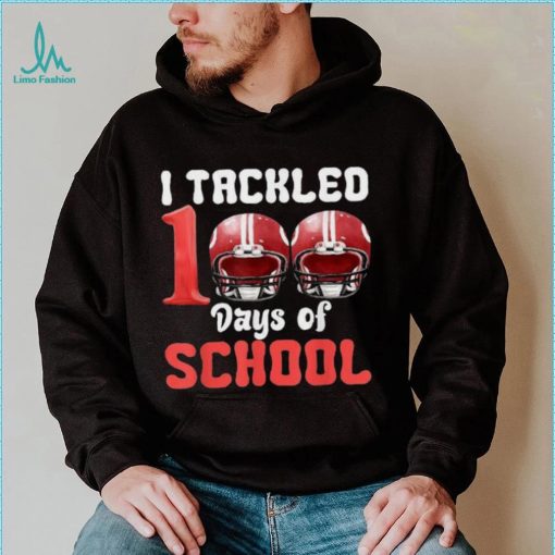 I Tackled 100 Days Of School Football 100th Day Boys Kids Shirt