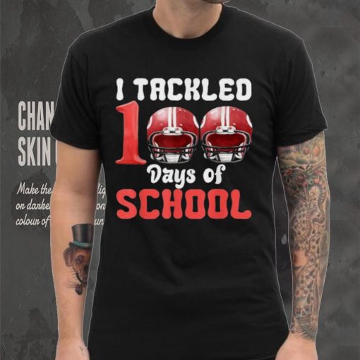 I Tackled 100 Days Of School Football 100th Day Boys Kids Shirt