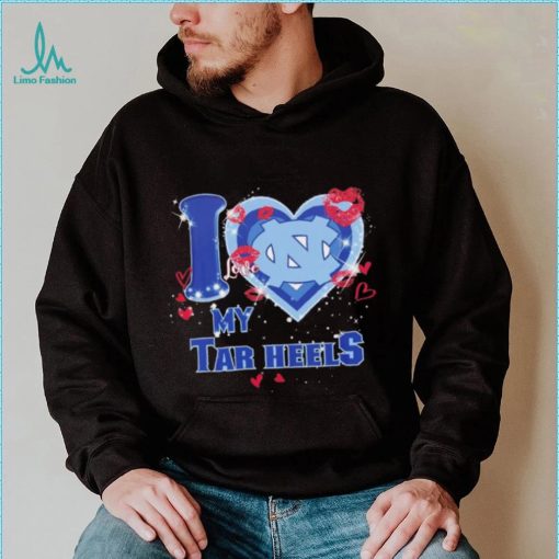 I love my Tar Heels hearts kisses Valentine shirt