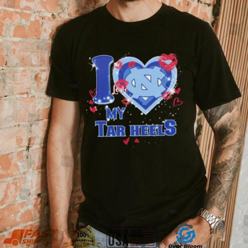 I love my Tar Heels hearts kisses Valentine shirt