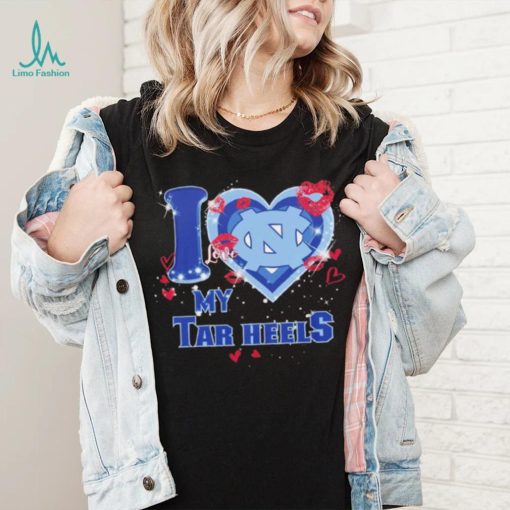 I love my Tar Heels hearts kisses Valentine shirt