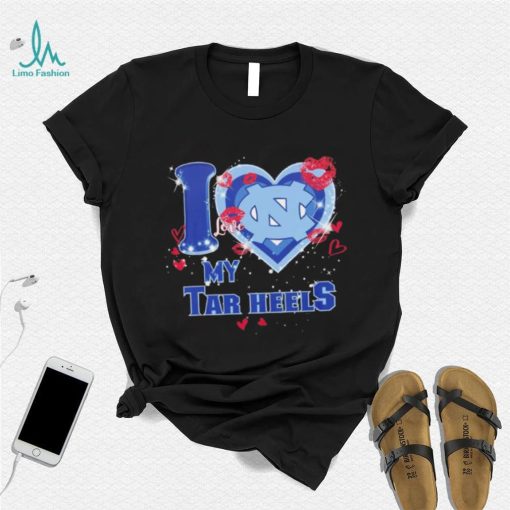 I love my Tar Heels hearts kisses Valentine shirt