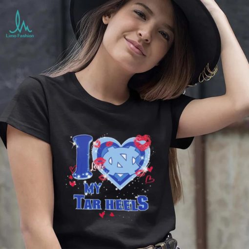 I love my Tar Heels hearts kisses Valentine shirt