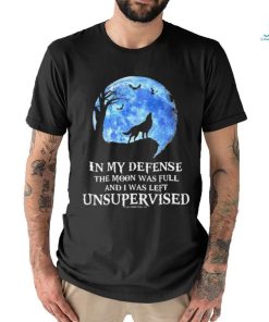 IN MY DEFENSE THE MOON Wolf Classic T Shirt