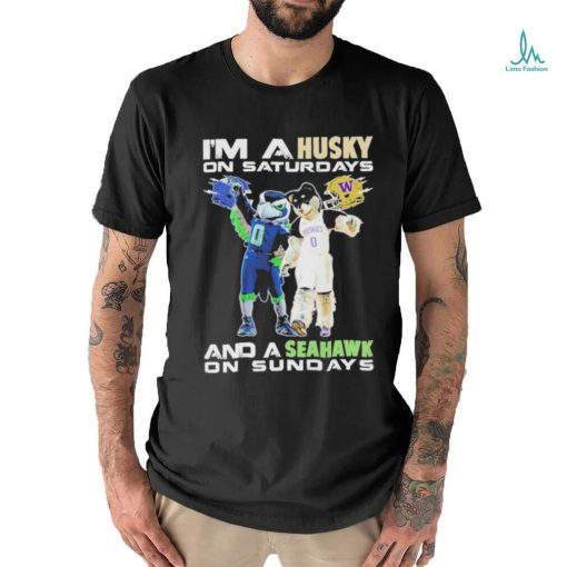 I’m A Washington Huskies On Saturdays And Seattle Seahawks On Sundays Mascot Shirt