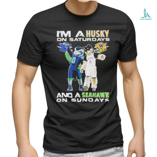 I’m A Washington Huskies On Saturdays And Seattle Seahawks On Sundays Mascot Shirt
