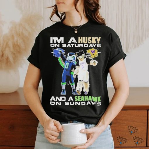 I’m A Washington Huskies On Saturdays And Seattle Seahawks On Sundays Mascot Shirt