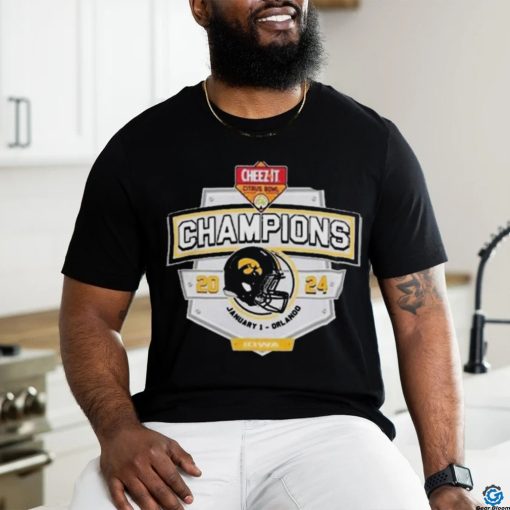 Iowa Hawkeyes 2024 Cheez It Citrus Bowl Champions Helmet T Shirts