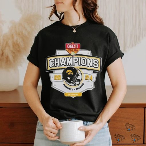 Iowa Hawkeyes 2024 Cheez It Citrus Bowl Champions Helmet T Shirts