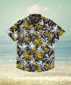 Iowa Hawkeyes Black Floral Hawaiian Shirt