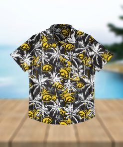 Iowa Hawkeyes Black Floral Hawaiian Shirt