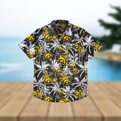 Iowa Hawkeyes Black Floral Hawaiian Shirt