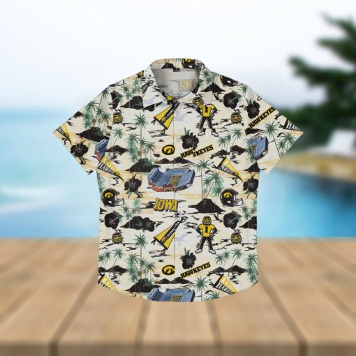 Iowa Hawkeyes Thematic Stadium Print Hawaiian Shirt