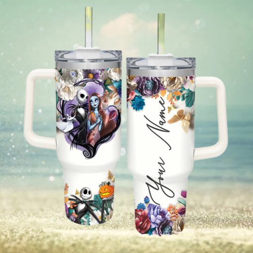 Jack Skellington And Sally Customized 40oz Tumbler Gift For Valentine