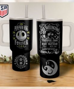 Jack Skellington Pumkpin King Forever Halloween Town Tumbler With Handle