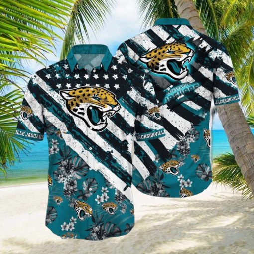 Jacksonville Jaguars NFL SAS Floral Print American Flag Hawaiian Shirt For Best Fan Gift New Trending Beach Holiday