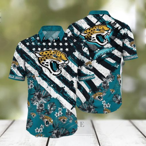 Jacksonville Jaguars NFL SAS Floral Print American Flag Hawaiian Shirt For Best Fan Gift New Trending Beach Holiday