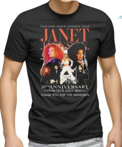 Janet Jackson Together Again A Summer Tour 50th Anniversary 1974 2024 Thank You For The Memories Signatures Shirt