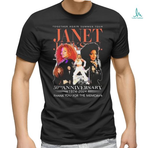 Janet Jackson Together Again A Summer Tour 50th Anniversary 1974 2024 Thank You For The Memories Signatures Shirt