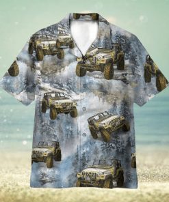 Jeep Cars In The Forest 3D Hawaiian Shirt Summer Vaction Gift