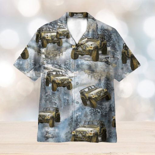 Jeep Cars In The Forest 3D Hawaiian Shirt Summer Vaction Gift