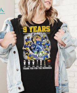 Jim Harbaugh 9 years 2015 2023 thank you coach thank you for the memories pose shirt
