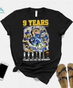 Jim Harbaugh 9 years 2015 2023 thank you coach thank you for the memories pose shirt