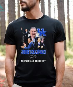 John Calipari 400 Wins At Kentucky Wildcats Signature Shirt