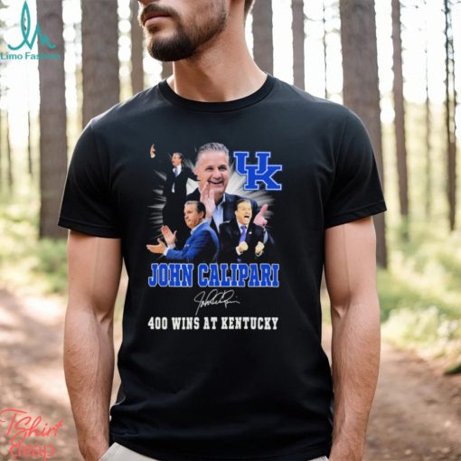 John Calipari 400 Wins At Kentucky Wildcats Signature Shirt