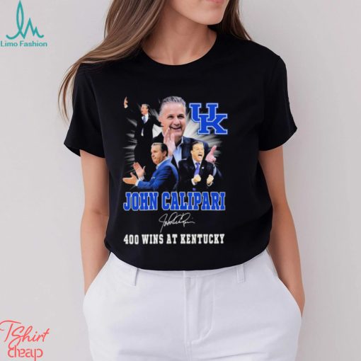 John Calipari 400 Wins At Kentucky Wildcats Signature Shirt