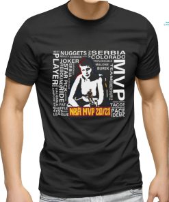 Jokic Nikola As Kid With Mvp Trophy With Words Collage Classic T shirt