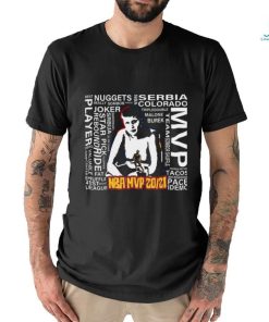 Jokic Nikola As Kid With Mvp Trophy With Words Collage Classic T shirt