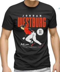 Jordan Westburg 11 Baltimore Orioles Baseball Player Action Pose Shirt