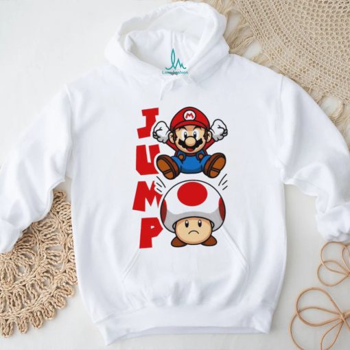 Jump Mario jumping on Toad T shirt