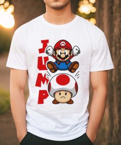 Jump Mario jumping on Toad T shirt