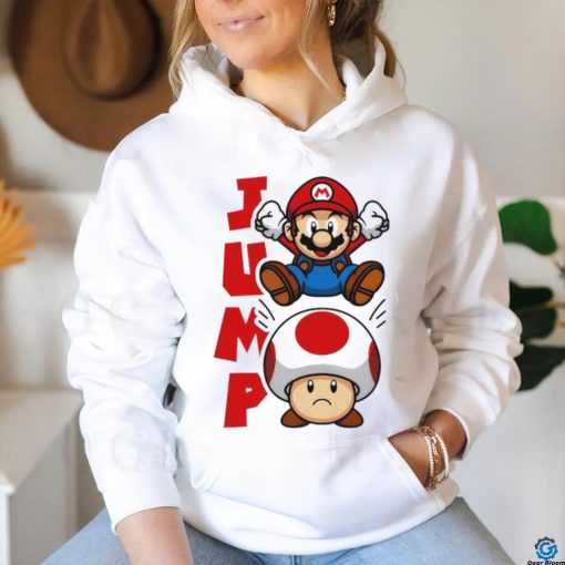 Jump Mario jumping on Toad T shirt