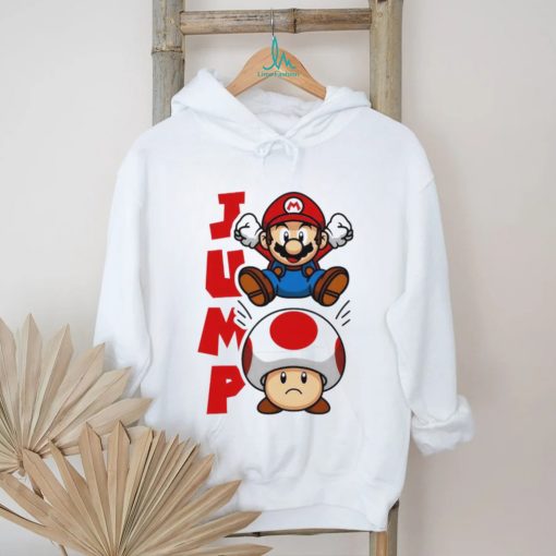 Jump Mario jumping on Toad T shirt