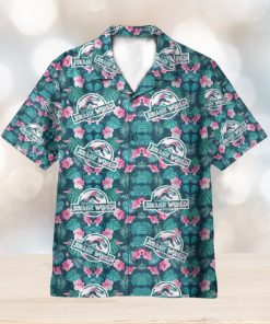 Jurassic World Movies Icon On Tropical Pattern 3D Hawaiian Shirt Summer Vaction Gift